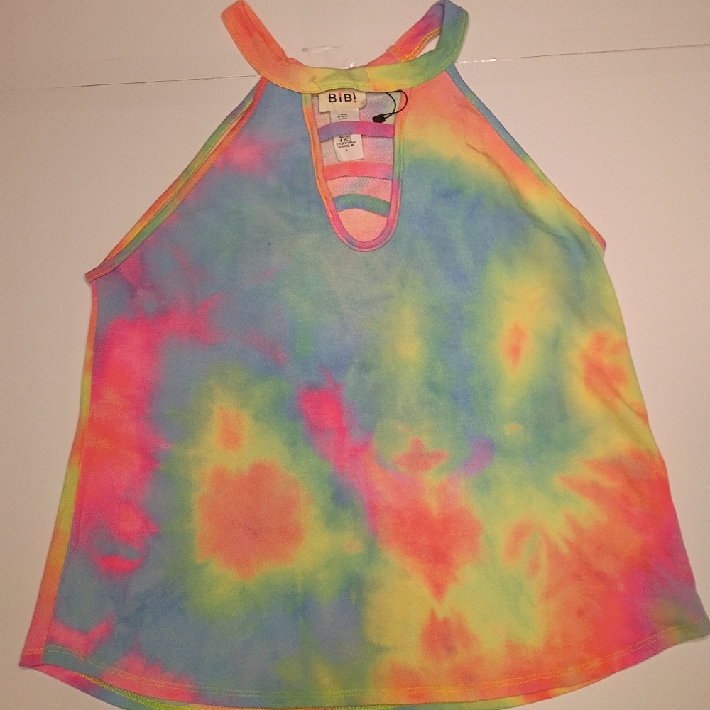 #1019 NWOT BiBi Colorful Tie-Dye Sleeveless Top